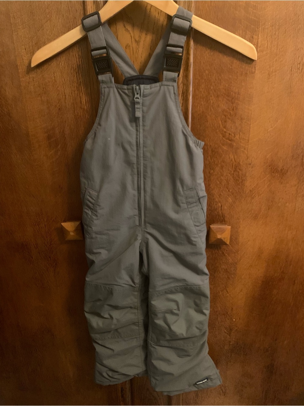 Lands End Kids Gray Insulated One-Piece Snow Bib sz4